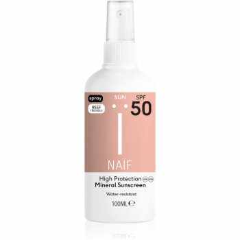 Naif Sun Mineral Sunscreen 50 SPF spray protector pentru plajă SPF 50