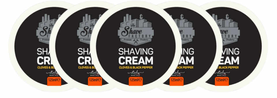 The Shave Factory Pachet 4+1 Crema de ras pentru barbati Cloves&Black Pepper 125ml