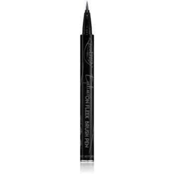 puroBIO Cosmetics On Fleek Brush Pen tuș lichid pentru ochi, tip cariocă