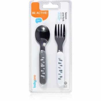 BabyOno Be Active Stainless Steel Spoon and Fork tacâmuri