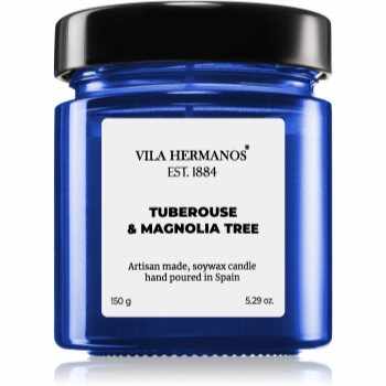 Vila Hermanos Apothecary Cobalt Blue Tuberose & Magnolia Tree lumânare parfumată