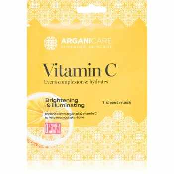 Arganicare Vitamin C Sheet Mask Masca de celule cu efect lucios cu vitamina C