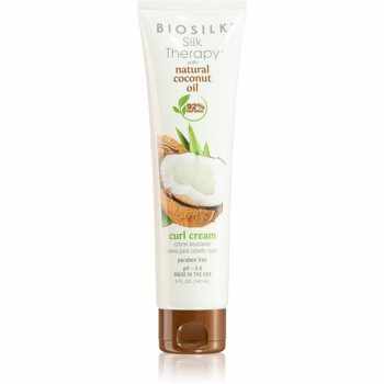 Biosilk Silk Therapy Natural Coconut Oil crema de par pentru par ondulat si cret