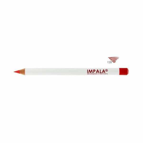 Creion pentru Conturul buzelor Rezistent la Apa, Nuanta 128 Chocolate, Impala, 1.14 g