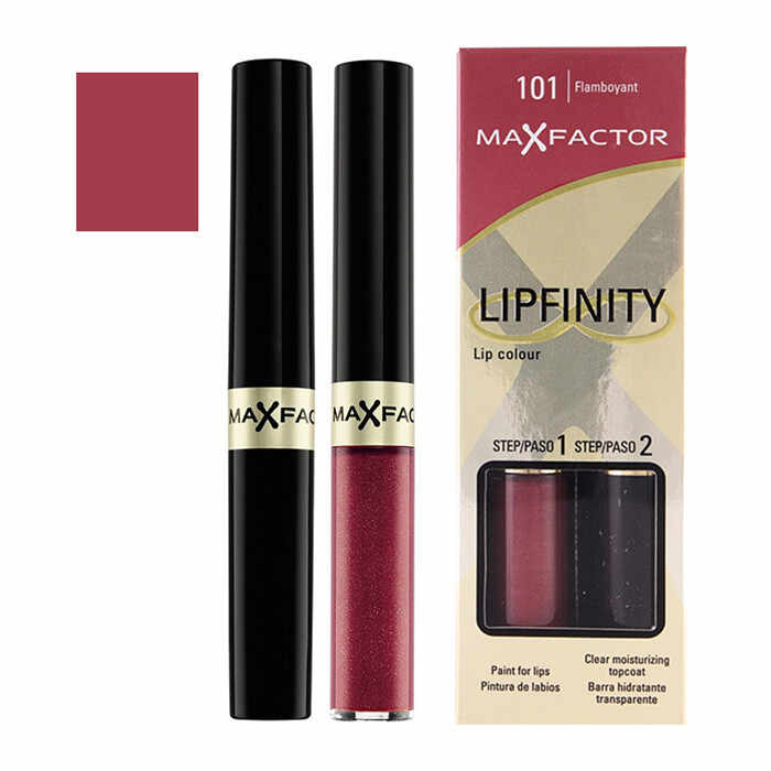 Ruj de buze rezistent la transfer Max Factor Lipfinity 101 Flamboyant