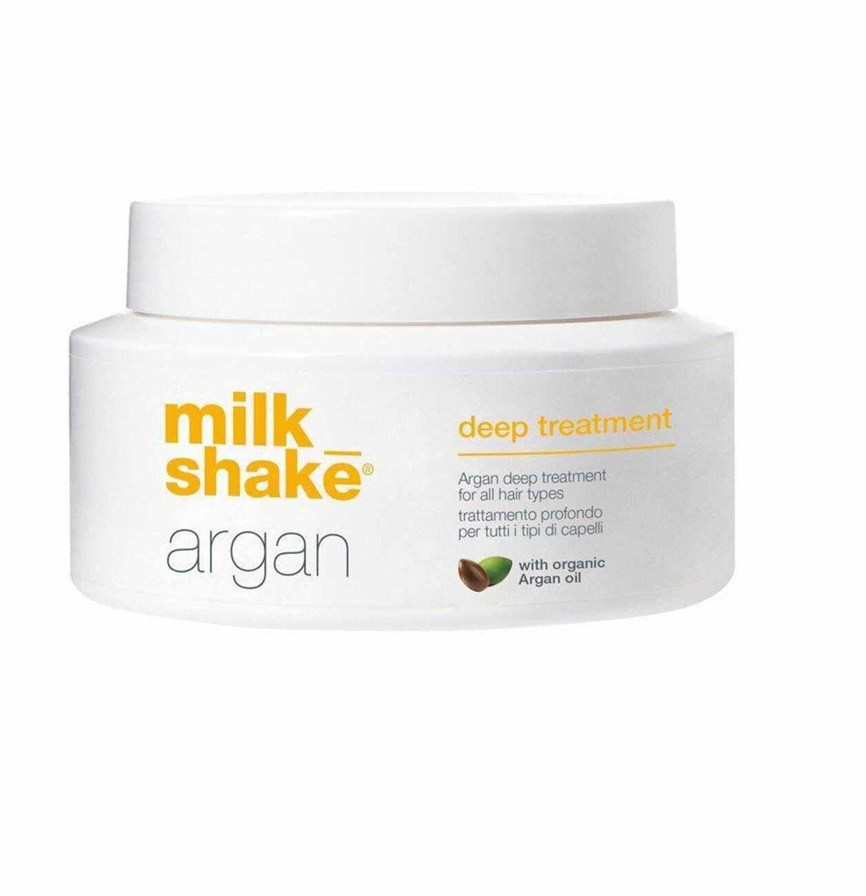 Masca Restructuranta Cu Ulei De Argan pentru Toate Tipurile de Par Milk Shake Argan Treatment Intensiv 200 ml