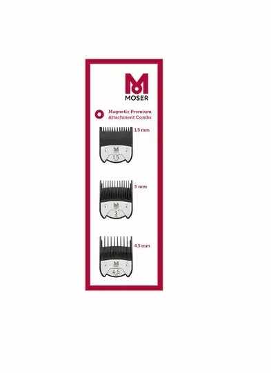Set Gratare Moser Magnetic Set 3 buc (1.5 mm, 3 mm, 4.5 mm)