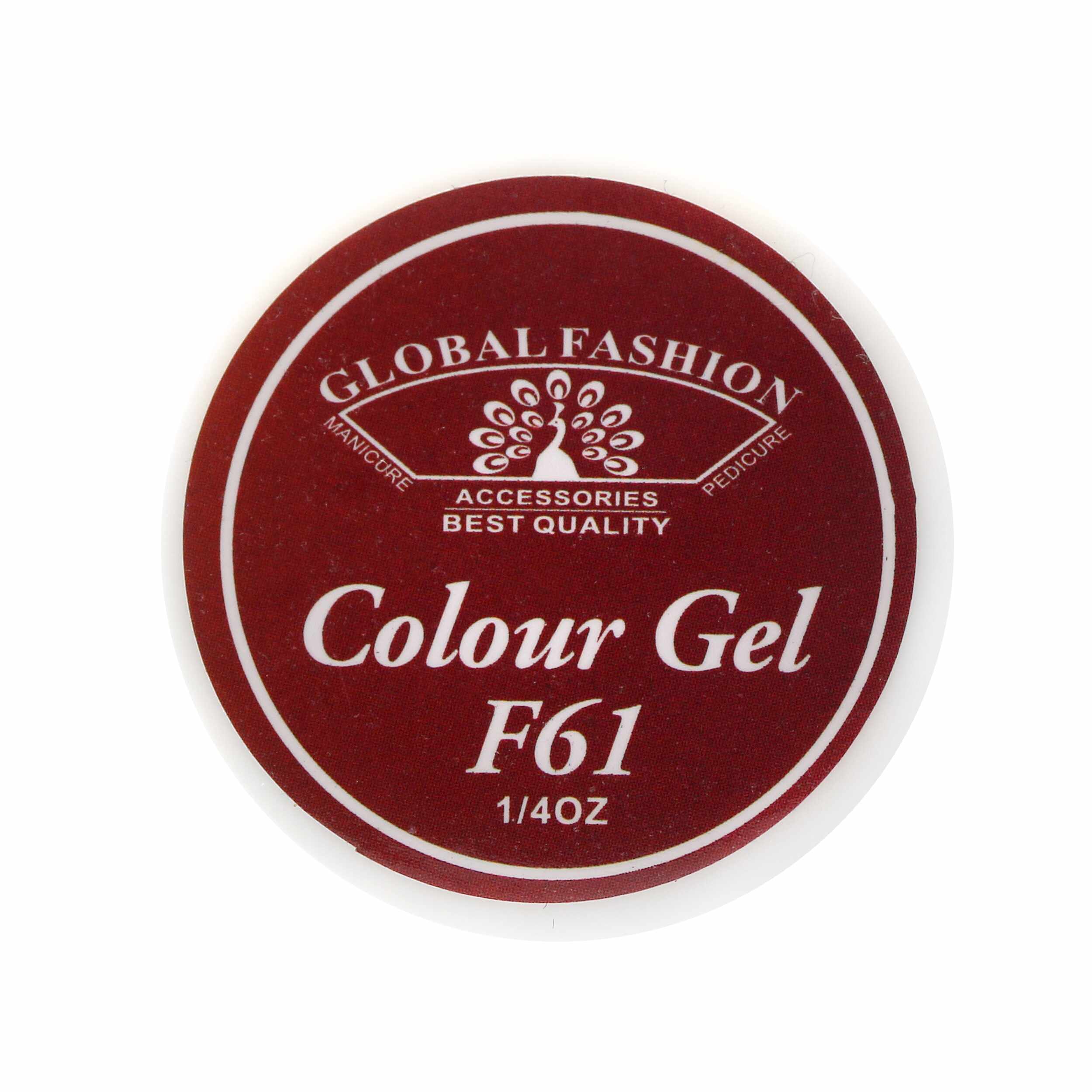 Gel Color Unghii, Vopsea de Arta Global Fashion, Seria Rose Red F61, 5g