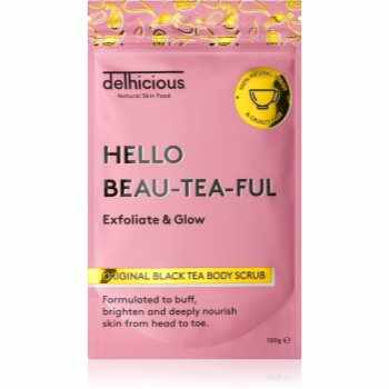 delhicious HELLO BEAU-TEA-FUL ORIGINAL BLACK TEA exfoliant de corp pentru matifiere