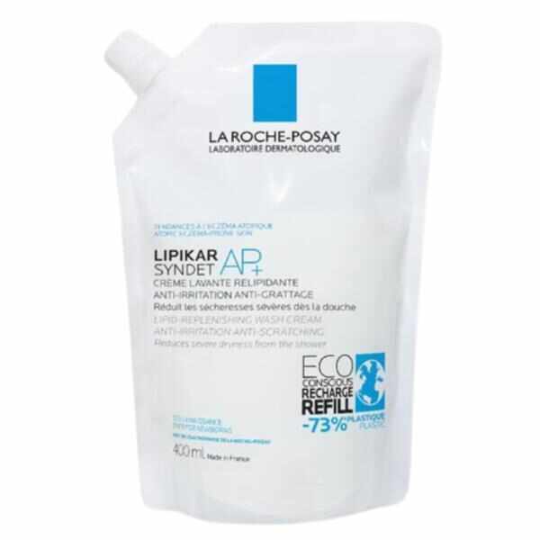 Rezerva eco Crema de spalare anti-iritatii pentru piele sensibila Lipikar Syndet AP+, La Roche-Posay, 400 ml