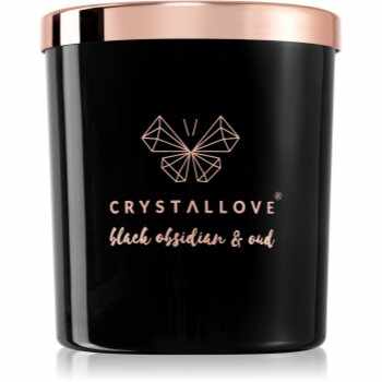 Crystallove Crystalized Scented Candle Black Obsidian & Oud lumânare parfumată