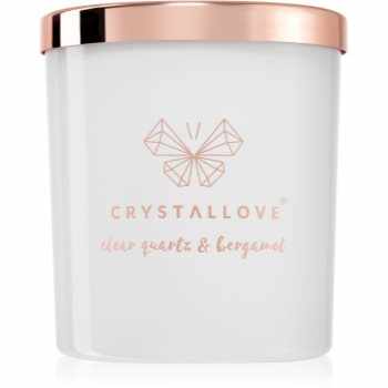 Crystallove Crystalized Scented Candle Clear Quartz & Bergamot lumânare parfumată