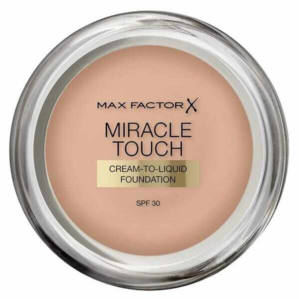 Fond de Ten Crema cu SPF 30 - Max Factor Miracle Touch Cream to Liquid Foundation, nuanta 045 Warm Almond, 11,5 g