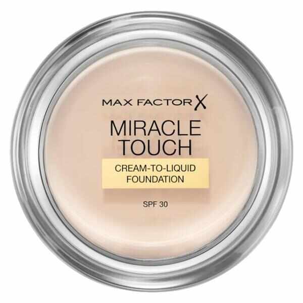Fond de Ten Crema cu SPF 30 - Max Factor Miracle Touch Cream to Liquid Foundation, nuanta 39 Rose Ivory, 11,5 g