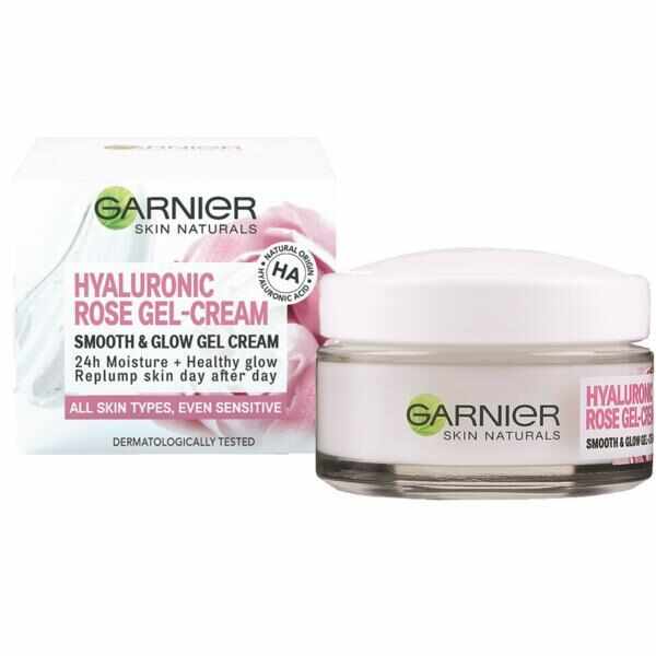Gel-crema hidratant Hyaluronic Rose Skin Naturals, Garnier, 50 ml 