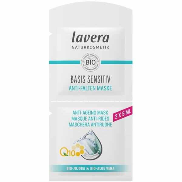 Masca Antirid pentru Toate Tipurile de Ten cu Coenzima Q10 - Basis Sensitiv Lavera, 2 x 5 ml