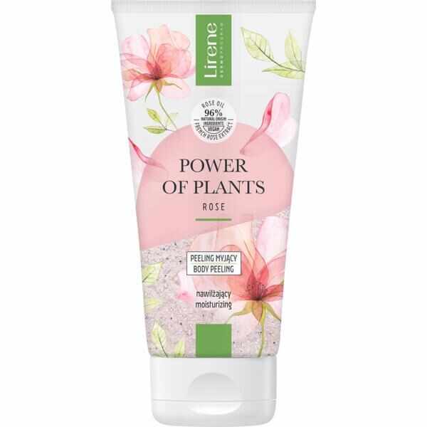 Peeling corporal hidratant cu extract de trandafir Lirene Power of Plants, 175ml