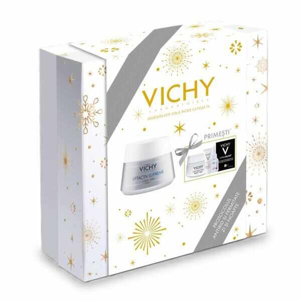 Set cadou Vichy Crema de fata antirid pentru ten normal si mixt Liftactiv Supreme, 50 ml