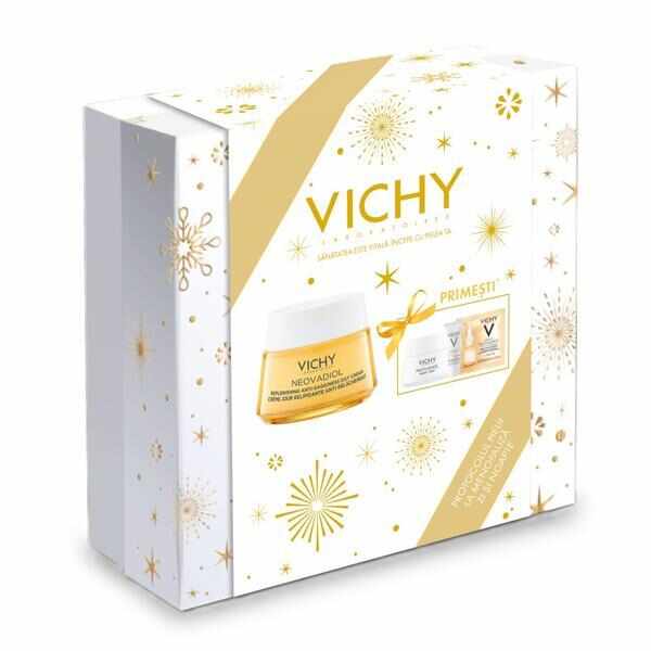 Set cadou Vichy Crema de zi cu efect de refacere a lipidelor si redefinire Neovadiol Post-Menopause, 50 ml