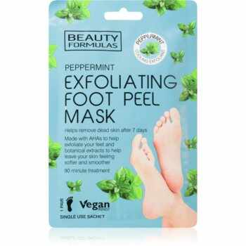 Beauty Formulas Peppermint masca pentru exfoliere pentru picioare