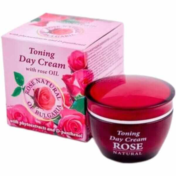 Crema de zi tonifianta Bulfresh Rose Natural cu ulei de trandafir 50ml