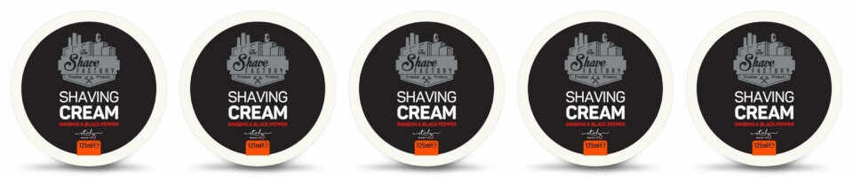 The Shave Factory Pachet 4+1 Crema de ras pentru barbati Ginseng&Black Pepper 125ml