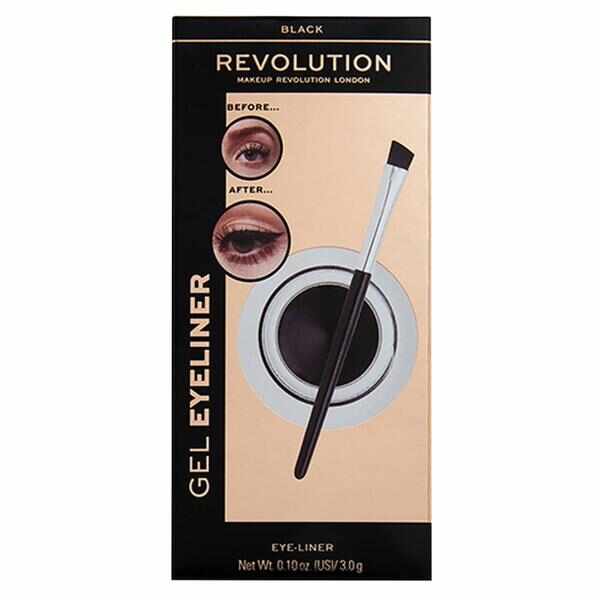 Tus de Ochi Revolution Gel Eyeliner Pot With Brush, Makeup Revolution, Black, 1 buc