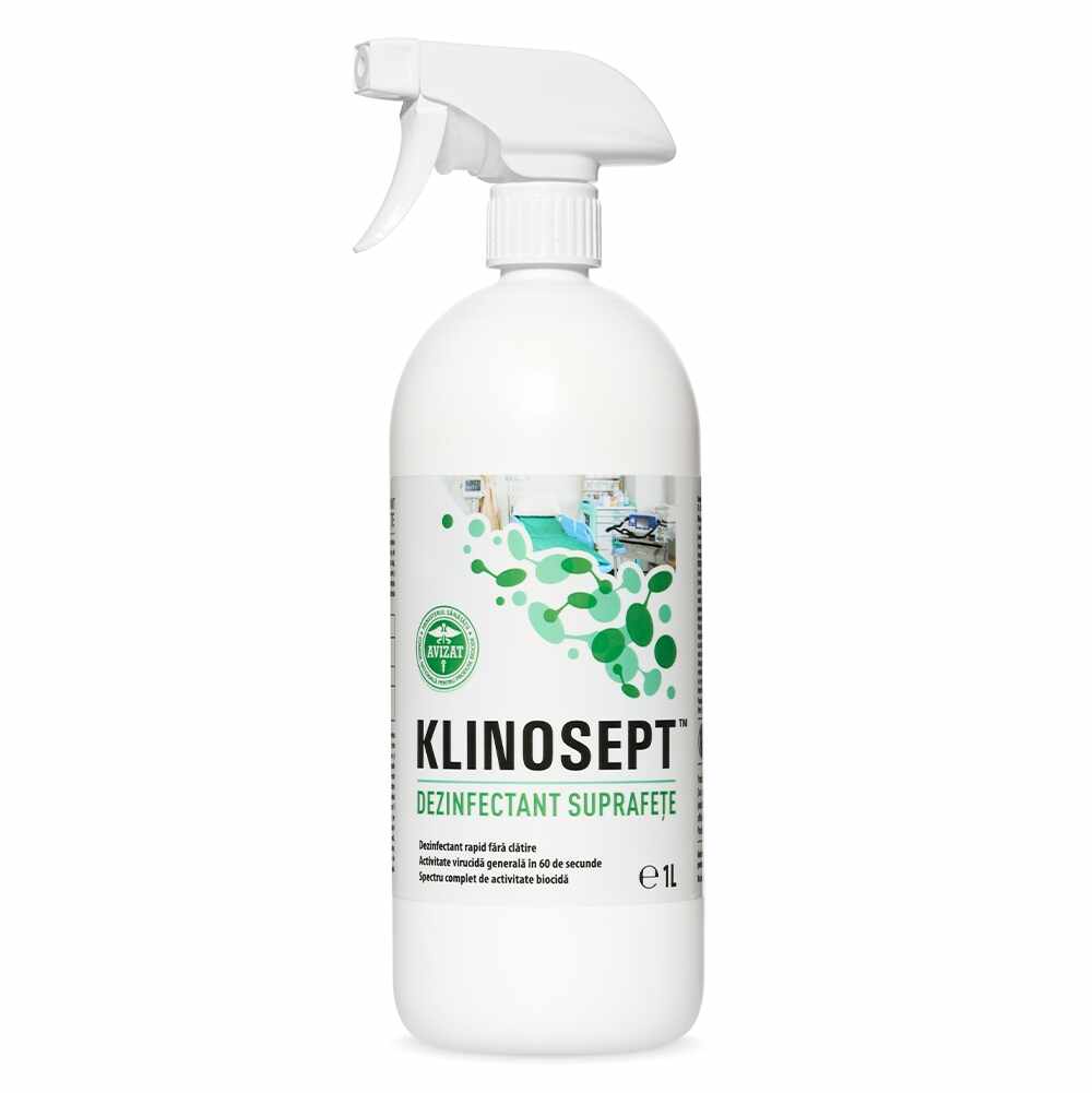 Dezinfectant rapid pentru suprafete RTU – pe baza de alcool KLINOSEPT 1L