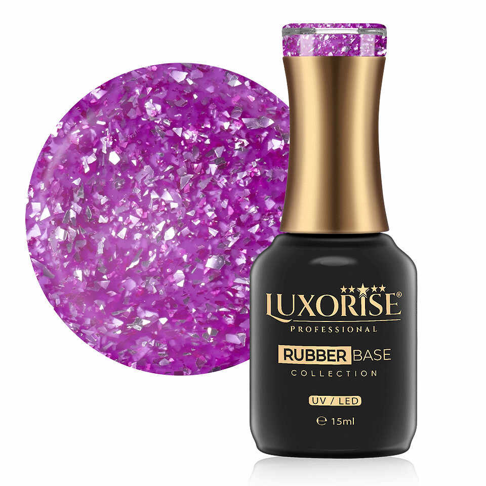 Rubber Base LUXORISE Sparkling Collection - Orchid Flakes 15ml