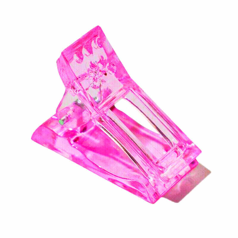 10 x clestisori roz inchis plastic pentru constructie unghii si curba C