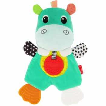 Infantino Cuddly Teether Hippo animăluț moale, de jucărie pentru dentiție