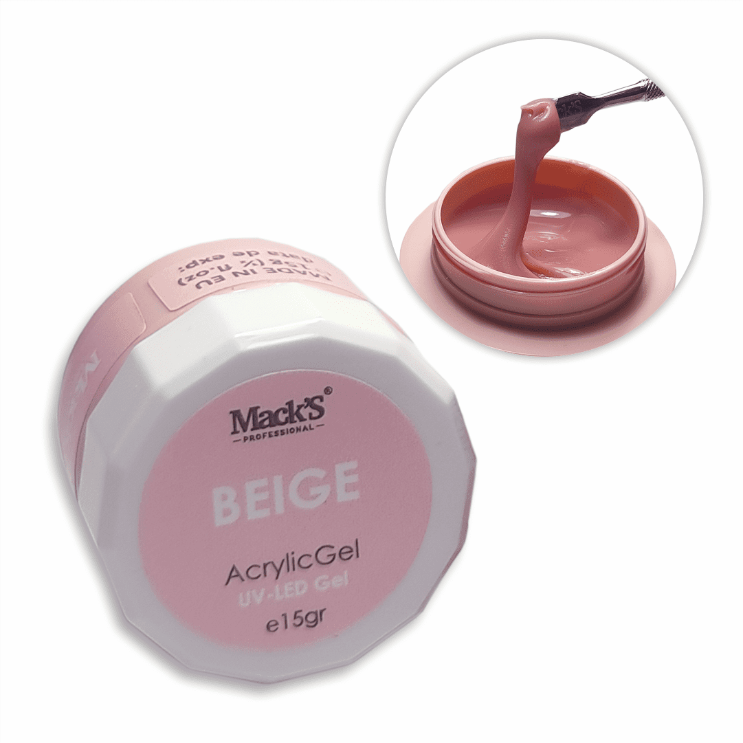 AcrylicGel Beige 15g Macks - M-BEIGE-15 - Everin.ro
