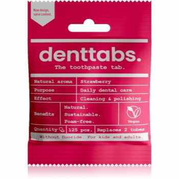 Denttabs Brush Teeth Tablets Kids without Fluoride pastă de dinți fără fluor tablete