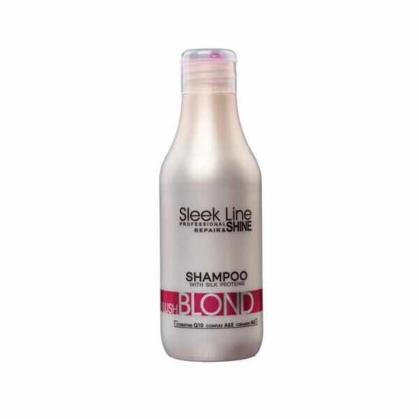 Sampon Blond Blush Sleek Line contine pigment neutralizant roz, 300ml