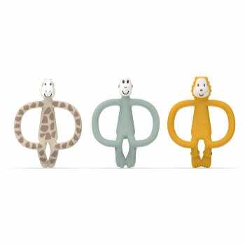 Matchstick Monkey Animal Teether Gift Set set cadou Giraffe Gigi, Lion Luda, Monkey Mint(pentru copii)