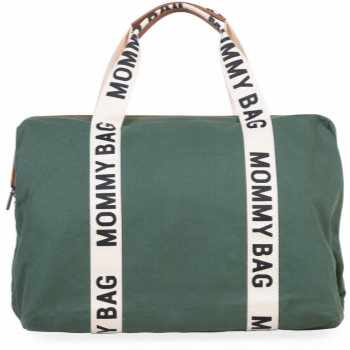 Childhome Mommy Bag Canvas Green geantă de schimbat scutece