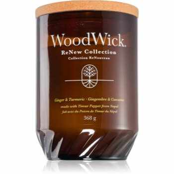 Woodwick Ginger & Turmeric lumânare parfumată cu fitil din lemn