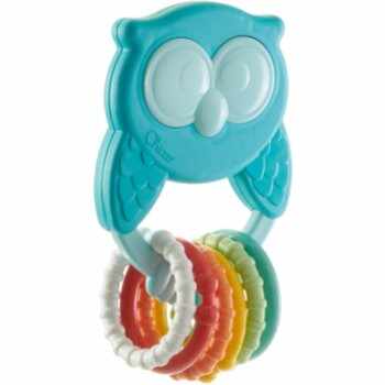 Chicco Eco+ Owly Rattle jucărie pentru dentiție cu zornăitoare