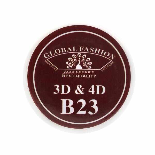 Gel UV 4D plastilina, gel plastart, Global Fashion, B23, 7g, culoare maro