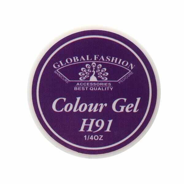 Gel color unghii, vopsea de arta, seria Noble Purple, Global Fashion, 5gr, H91
