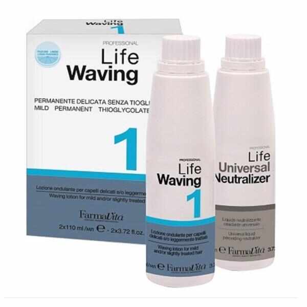 Kit Permanent 1 - Farmavita Life Waving 1 for Mild and/or Slightly Treated Hair, 2 x 110 ml