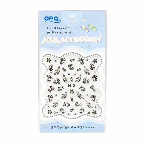 Sticker pentru unghii, Global Fashion, 3D Nail Accessory, OPQ H13, Verde