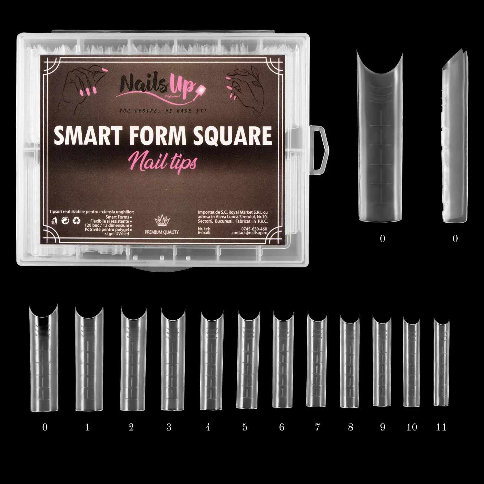 Tipsuri NailsUp Smart Form Square - 120 bucati