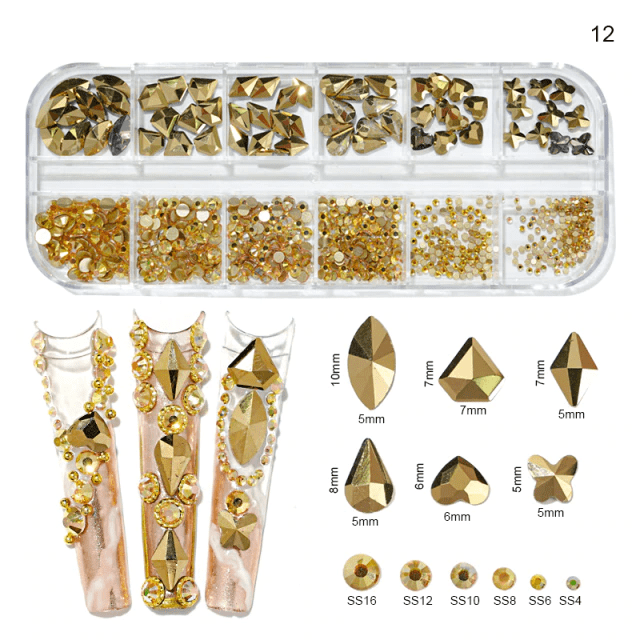 Cristale decor unghii marimi si forme diferite KK-12 - KK-12 - Everin.ro