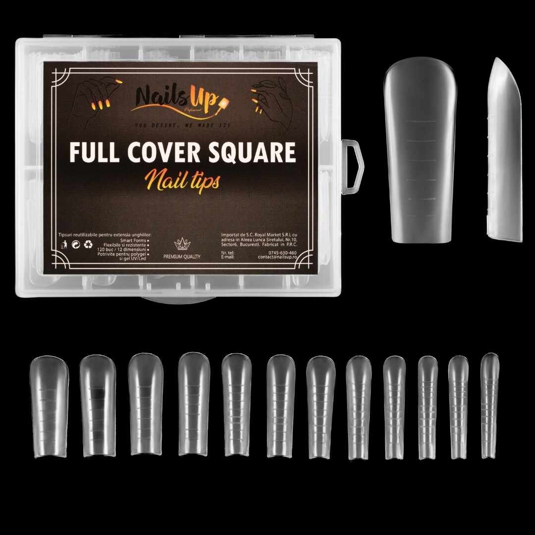 Tipsuri NailsUp Full Cover Square 120 buc/set