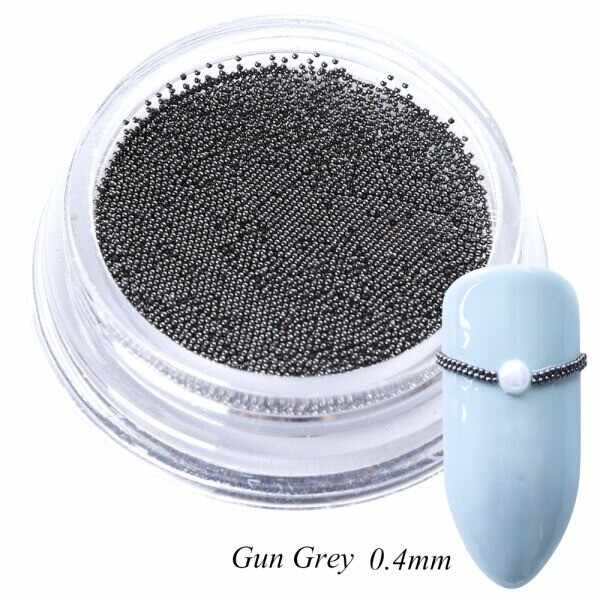 Caviar Metalic unghii, Nail Art, 0.4mm, Grey