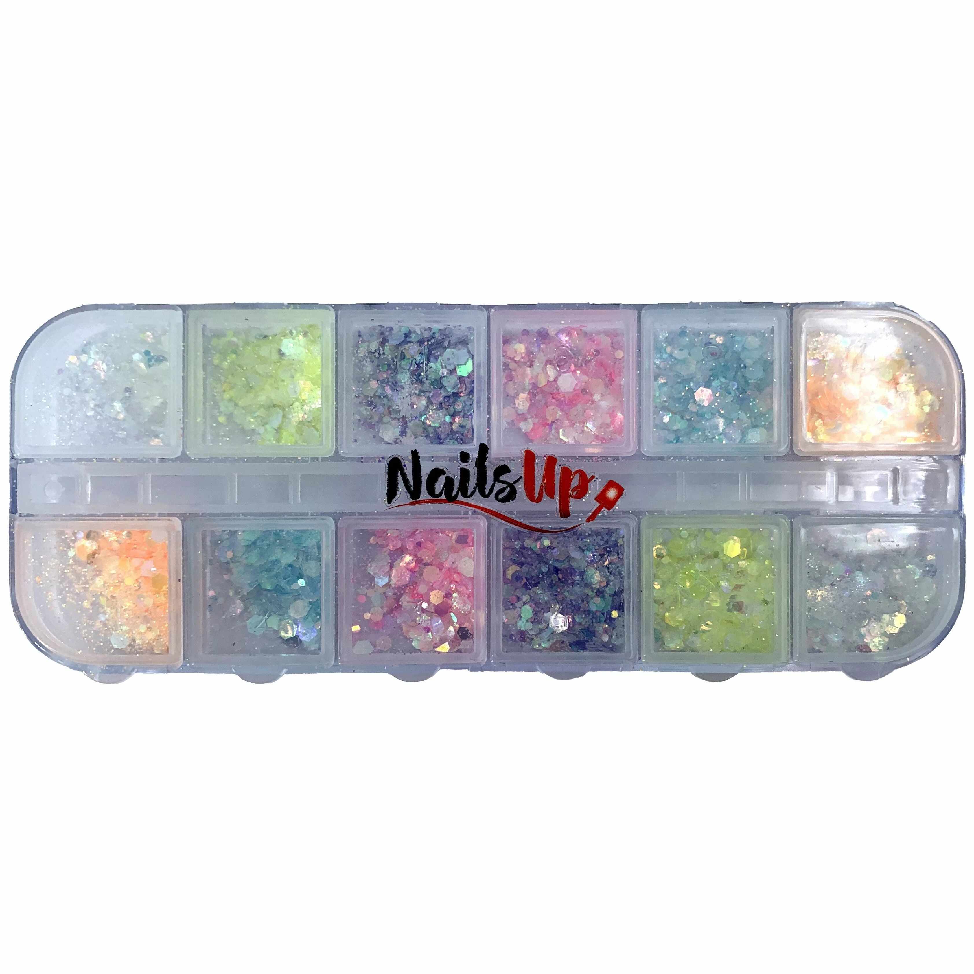 Decor Unghii NailsUp Set Mix Glitter Holografic