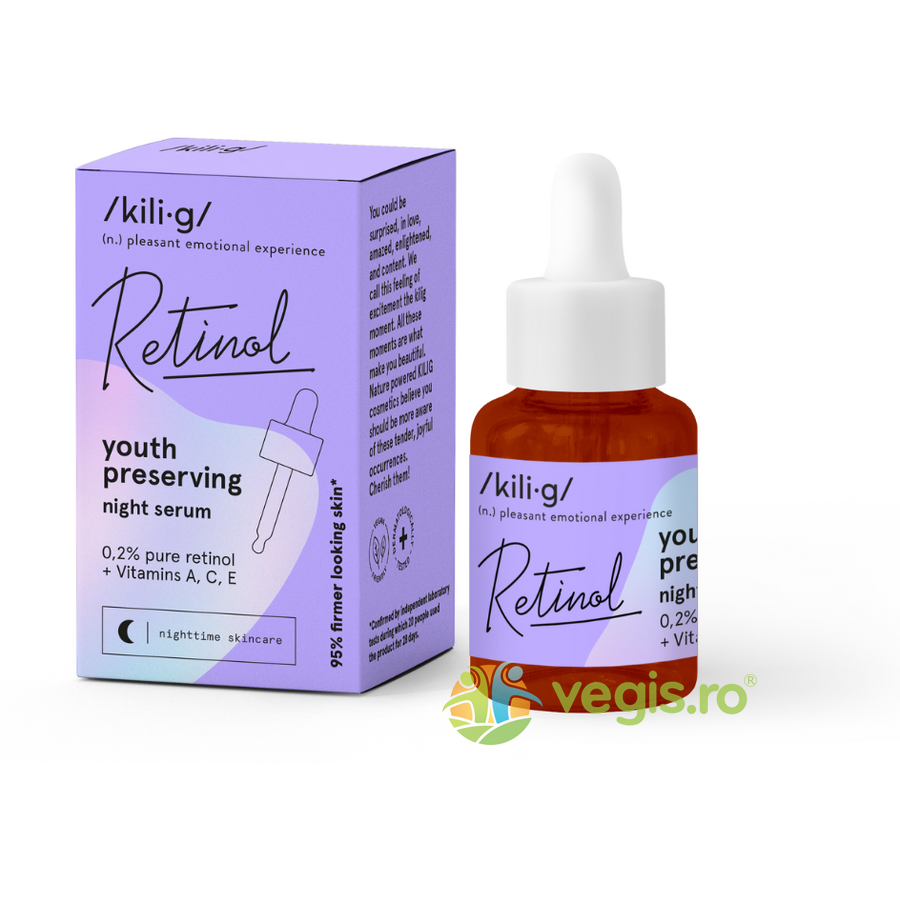 Ser Facial pentru Noapte cu Retinol, Acid Hialuronic si Vitamina E 30ml