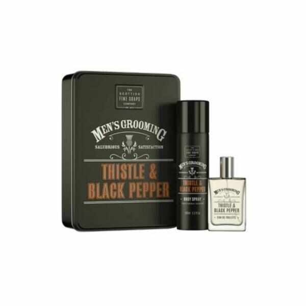 Set cadou Scottish Fine Soaps, Thistle & Black Pepper Fragrance Duo ( Spray corp 150ml + Apa toaleta 50ml )
