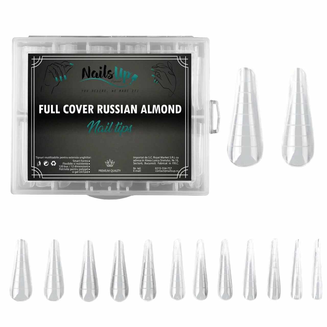 Tipsuri Full Cover Russian Almond NailsUp